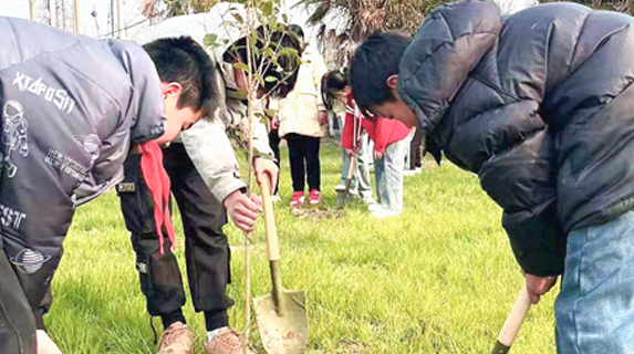龙之绿， 守护家园——白米小学开展植树节活动